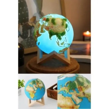 3D Dünya Led Lamba