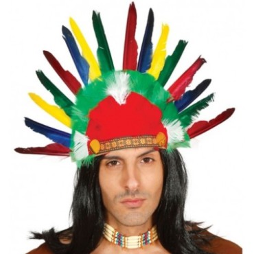 Renkli Kızılderili Başlığı Şapkası