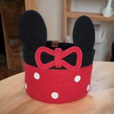 Decohandy Handmade Mickey Jüt Sepet Oyuncak Organizeri 