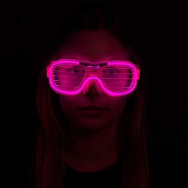 Pembe Led Işıklı Parti Gözlüğü - Neon 3 Modlu