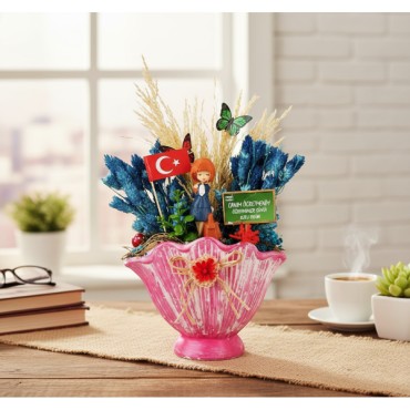 Vazo Midye Teraryum - Öğretmenler Günü Hediyesi 