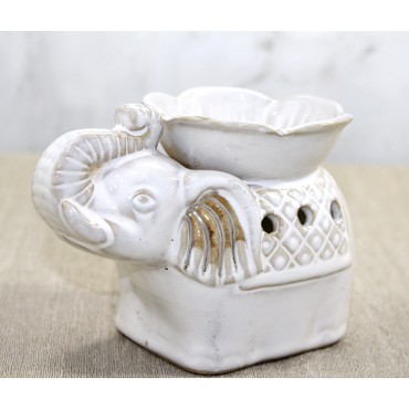 Beyaz Seramik Filli Buhurdanlık 